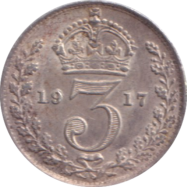 1917 THREEPENCE ( VF )