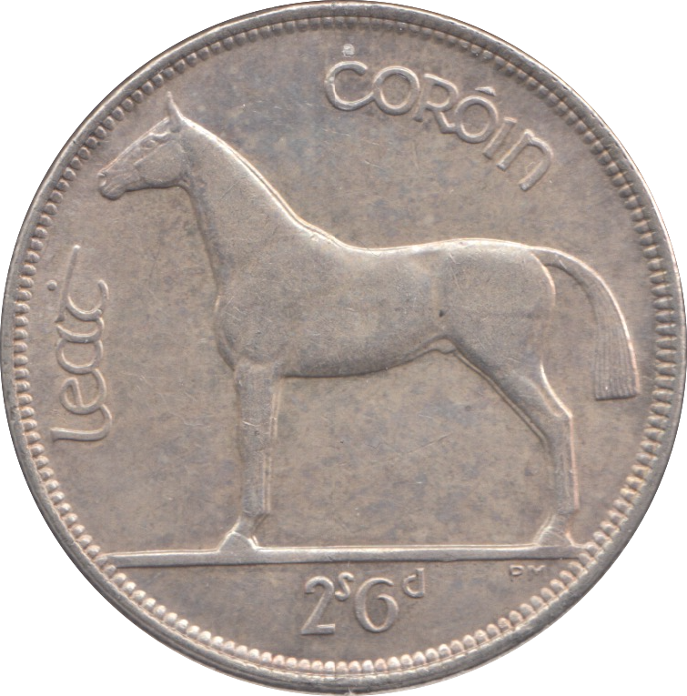 1928 SILVER IRELAND HALF CROWN ( UNC )