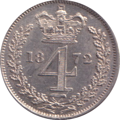 1872 MAUNDY FOURPENCE ( UNC )