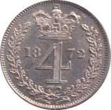 1872 MAUNDY FOURPENCE ( UNC )