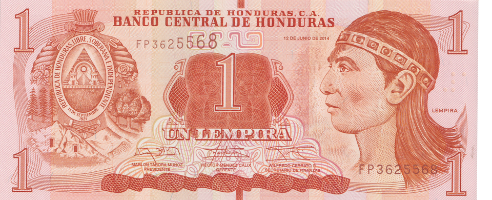 2014 HONDURAS 1 LEMPIRA BANKNOTE REF-1732
