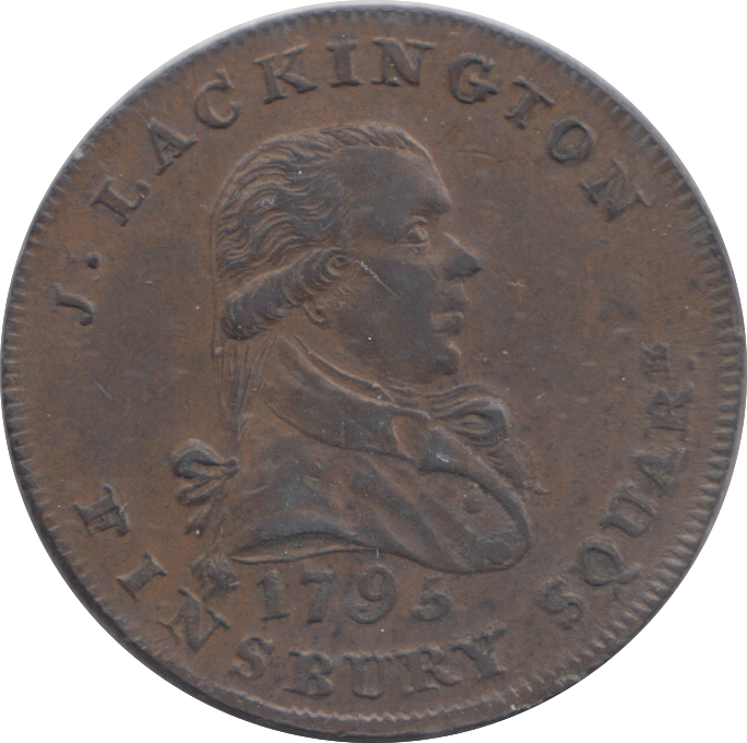 1795 LONDON LACKINGTON ALLEN HALFPENNY TOKEN