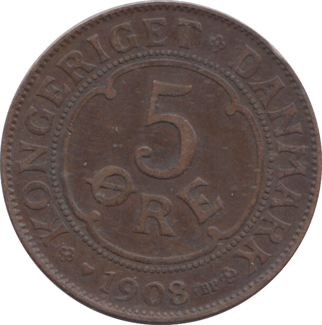 1908 DENMARK 5 ORE