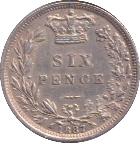 1887 SIXPENCE ( EF )