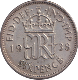 1938 SIXPENCE ( UNC )