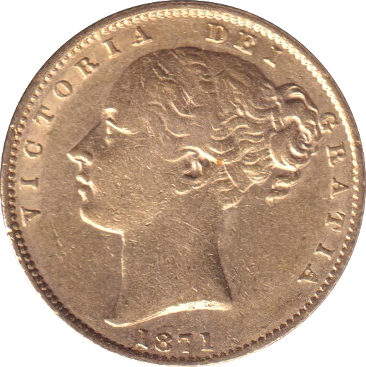 1871 GOLD SOVEREIGN ( GVF )