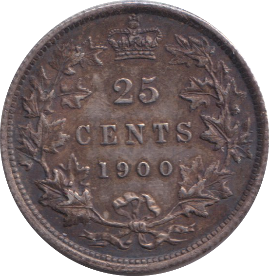 1900 SILVER 25 CENT CANADA