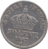 1867 FRANCE 50 CENT