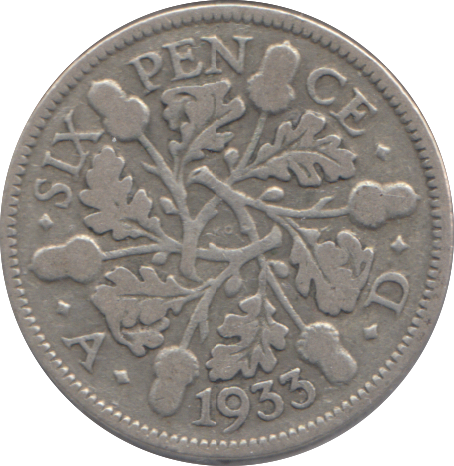 1933 SIXPENCE ( NF )