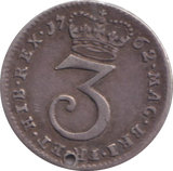 1762 MAUNDY THREEPENCE ( VF ) HOLED