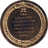 1974 SILVER GOLD PLATED WINSTON CHURCHILL YALTA MEETING MEDALLION