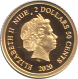 2020 GOLD TWO DOLLARS & FIFTY CENTS OSTRICH ( PROOF ) NIUE