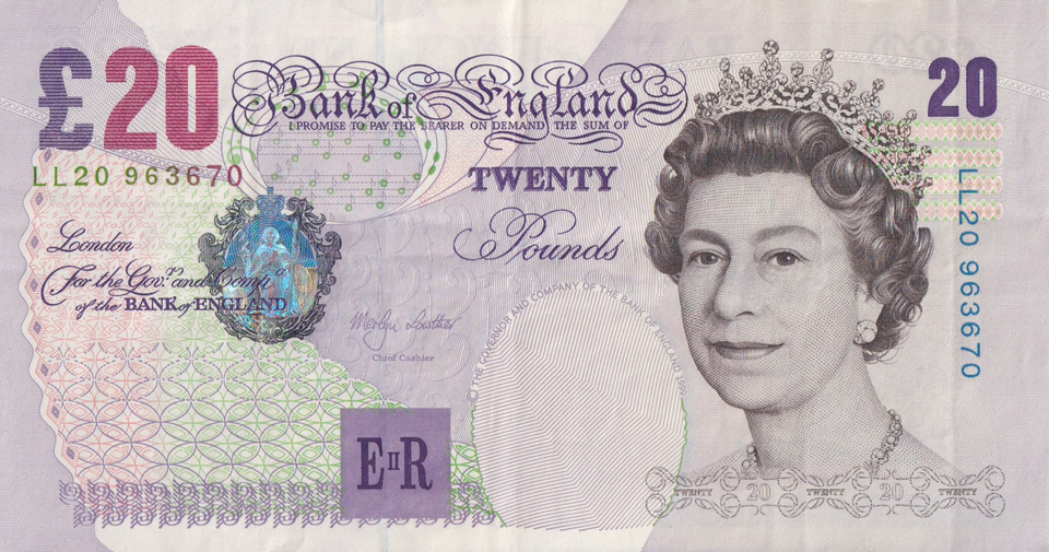 TWENTY POUNDS BANKNOTE LOWTHER REF £20-34 ( VF )