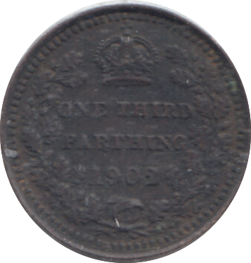 1902 ONE THIRD FARTHING ( EF )