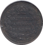 1902 ONE THIRD FARTHING ( EF )