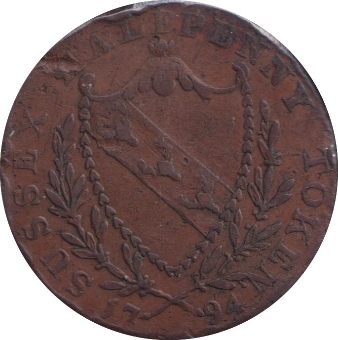 1794 HALF PENNY TOKEN SUSSEX