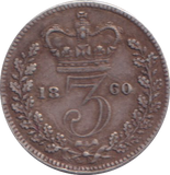 1860 THREEPENCE ( VF )