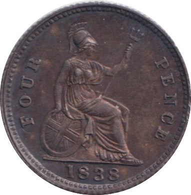 1838 FOURPENCE ( AUNC )