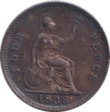 1838 FOURPENCE ( AUNC )