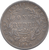 1840 SILVER RUPEE INDIA REF - 2