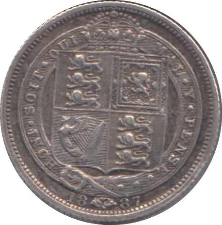 1887 SIX PENCE ( VF )