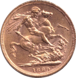 1889 GOLD SOVEREIGN ( EF )