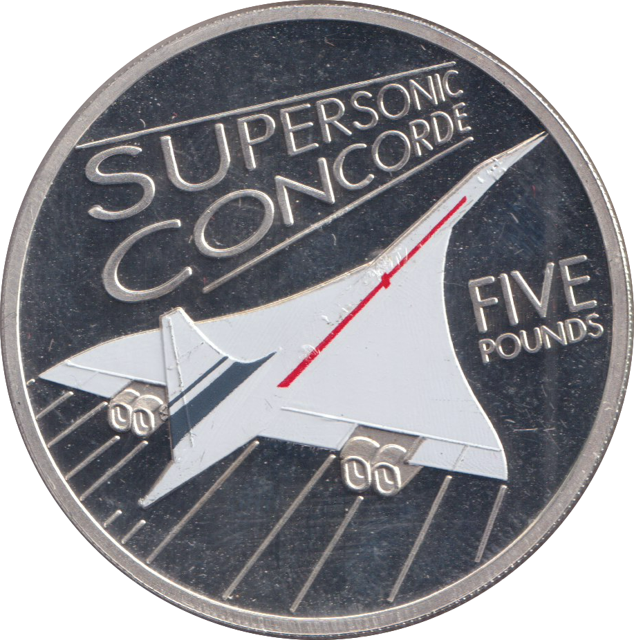 2009 SILVER PROOF FIVE POUND SUPERSONIC CONCORDE
