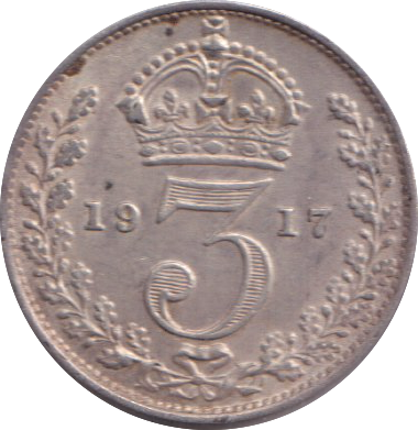 1917 THREEPENCE ( VF )