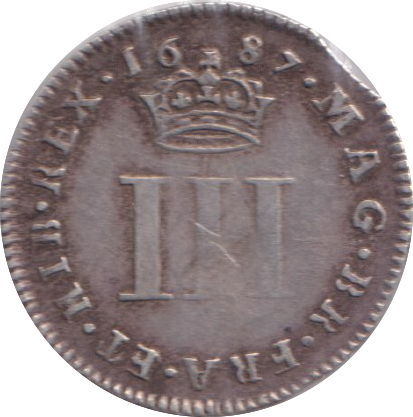 1687 MAUNDY THREEPENCE ( GF )