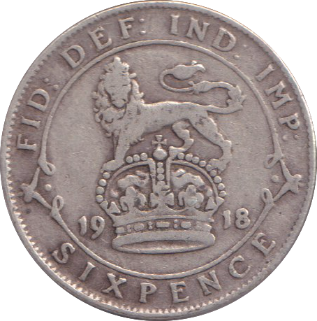1918 SIXPENCE ( FINE )