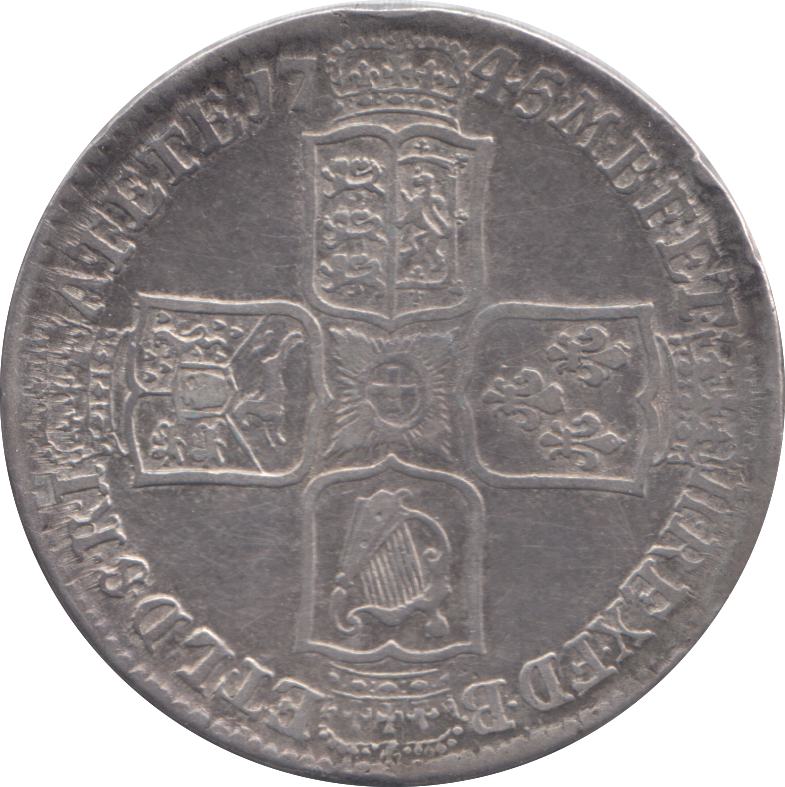 1745 HALFCROWN ( VF )