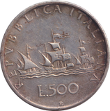 1960 SILVER 500 LIRA ITALY