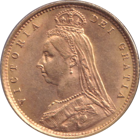 1892 GOLD HALF SOVEREIGN ( AUNC )