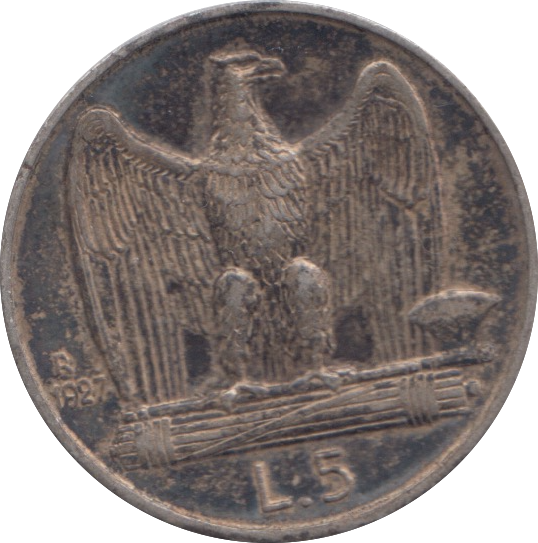 1927 SILVER ITALY 5 LIRA