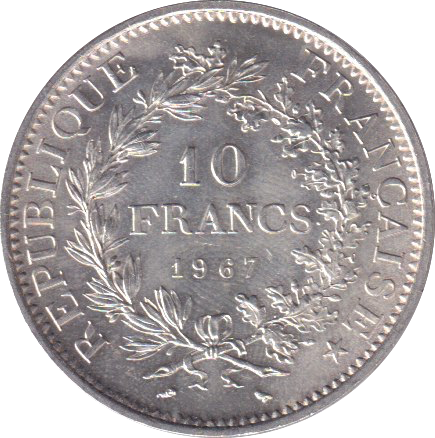 1967 SILVER 10 FRANC FRANCE