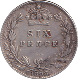 1898 SIXPENCE ( VF )