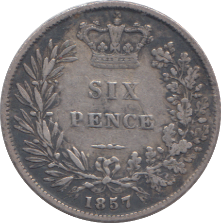 1857 SIXPENCE ( GF )