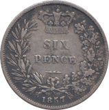 1857 SIXPENCE ( GF )