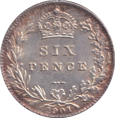 1901 SIXPENCE ( AUNC )