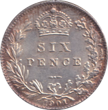 1901 SIXPENCE ( AUNC )