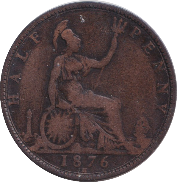 1876 HALFPENNY ( FINE )