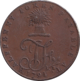 1794 HALF PENNY TOKEN NORTHIAM FOWLERS SUSSEX