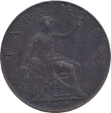 1908 FARTHING ( AUNC )