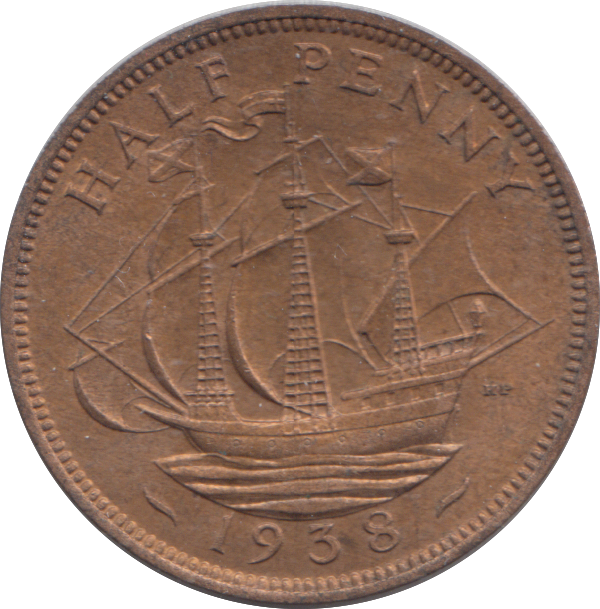 1938 HALF PENNY ( UNC )