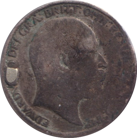 1910 MODIFIED SCARCE SIXPENCE ( FINE )