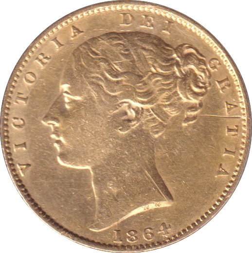 1864 GOLD SOVEREIGN ( GVF )