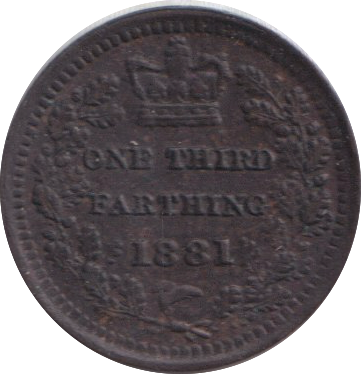 1881 THIRD FARTHING ( AUNC )