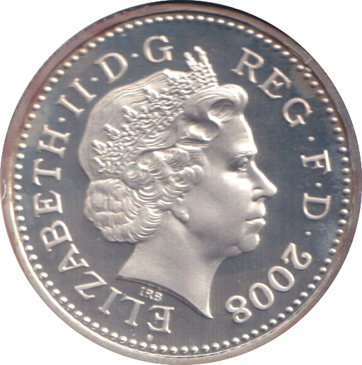 2008 SILVER PROOF GOLD PLATED £1