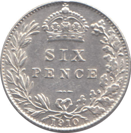 1910 SIXPENCE ( AUNC )