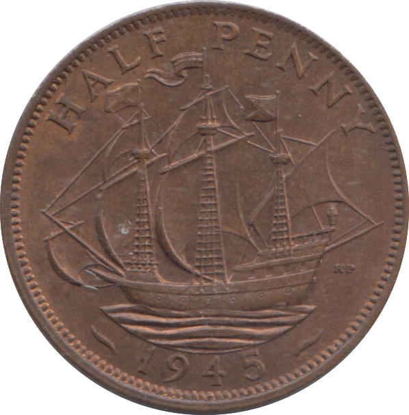 1945 HALF PENNY ( AUNC )